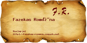 Fazekas Romána névjegykártya