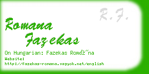 romana fazekas business card